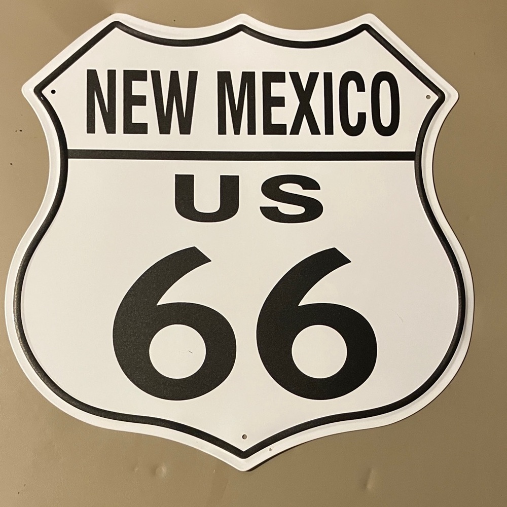 New Mexico US 66 Black and White Wall Sign